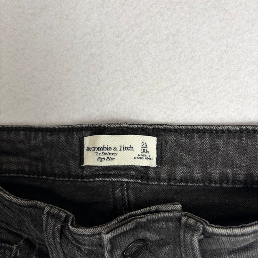 Abercrombie & Fitch The Skinny High Rise Jeans 24/00 Gray Stretch Denim - Picture 3 of 8